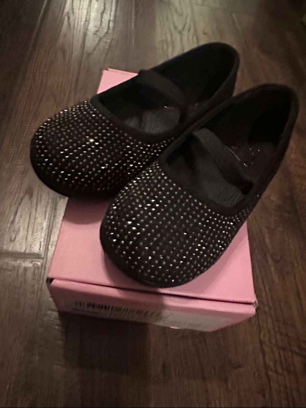 Olivia Miller Girls Black Sparkle Mary Jane Flats T 10